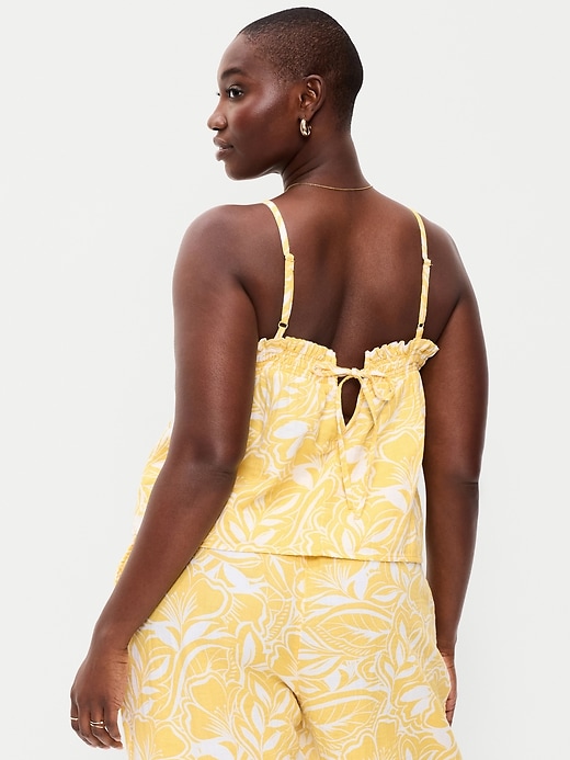 Image number 5 showing, Open-Back Crinkle Gauze Tank Top