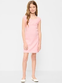 Image number 1 showing, Smocked Jersey Henley Dress for Girls