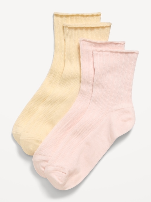 Image number 1 showing, Ribbed Quarter-Crew Socks 2-Pack