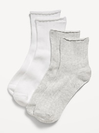 Image number 2 showing, Ribbed Quarter-Crew Socks 2-Pack