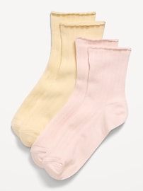 Image number 2 showing, Ribbed Quarter-Crew Socks 2-Pack