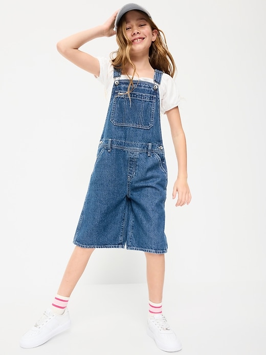 Image number 3 showing, Baggy Denim Shortalls for Girls