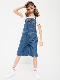 Image number 3 showing, Baggy Denim Shortalls for Girls