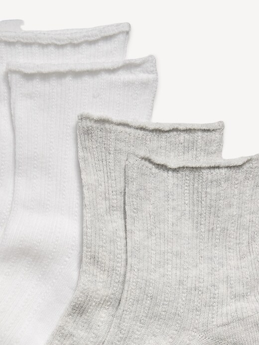 Image number 3 showing, Ribbed Quarter-Crew Socks 2-Pack
