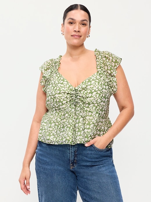 Image number 7 showing, Flutter-Sleeve Fit & Flare Top