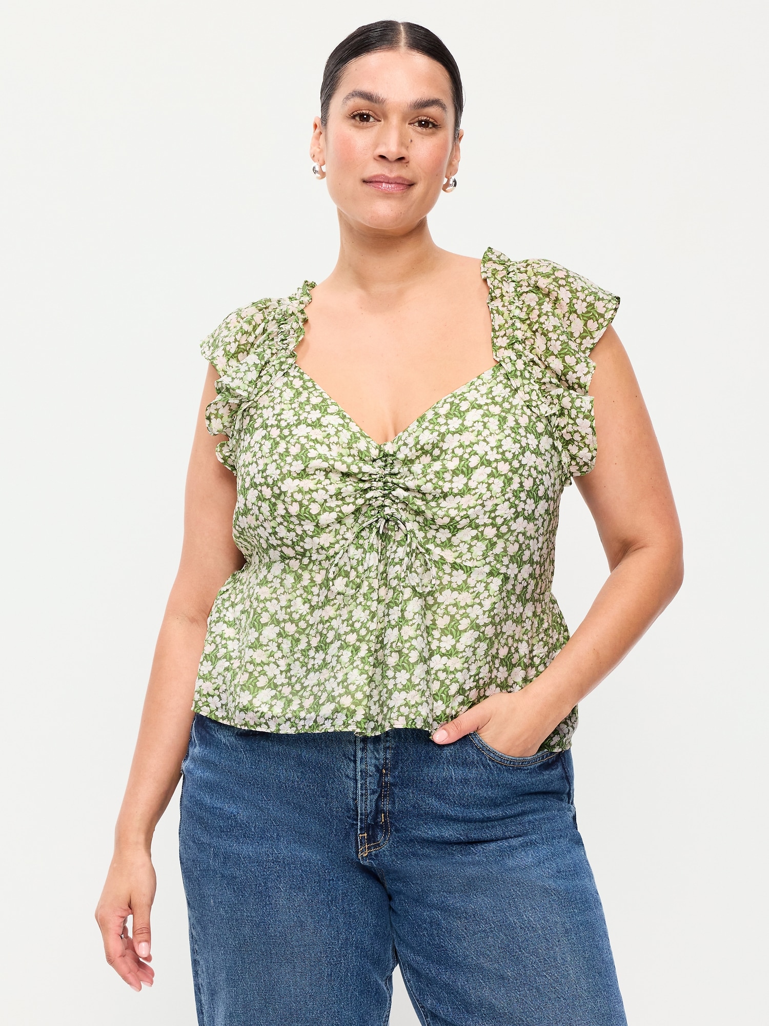 Flutter-Sleeve Fit & Flare Top