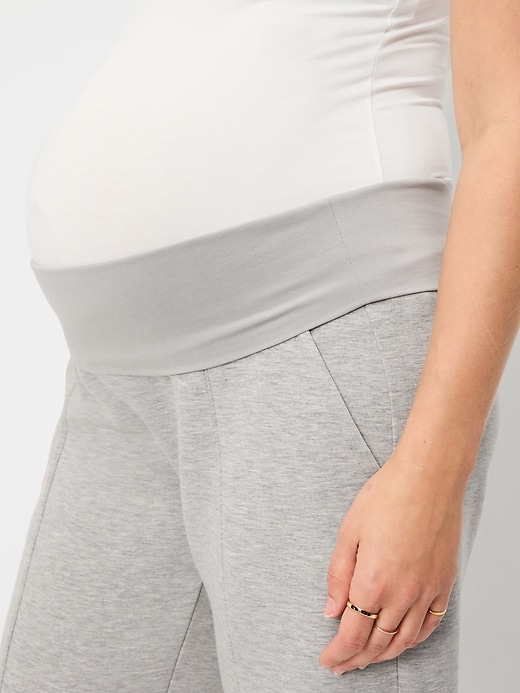 Image number 5 showing, Maternity Bounce Fleece Full-Panel Wide-Leg Sweatpants