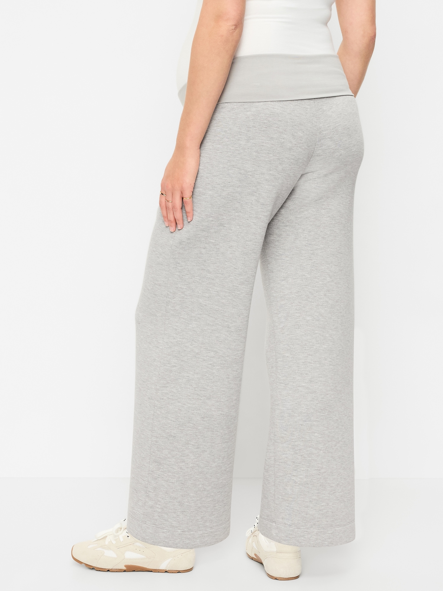Maternity Bounce Fleece Full-Panel Wide-Leg Sweatpants