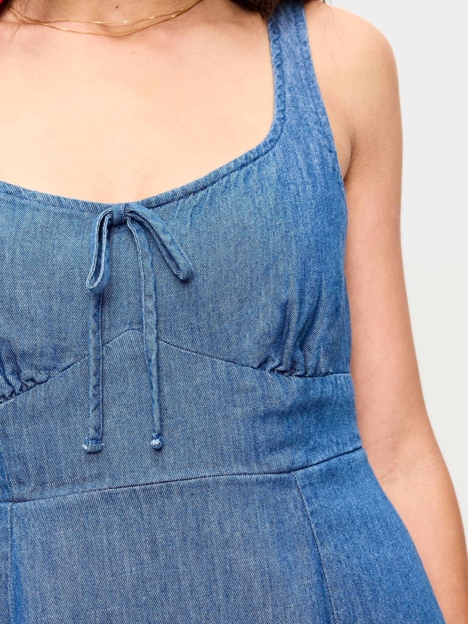 Fit & Flare Denim Mini Dress