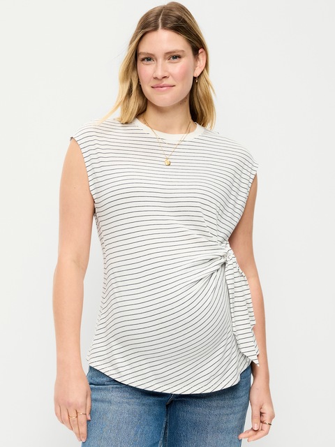 Maternity Side-Tie Jersey Top