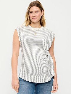 Maternity Side-Tie Jersey Top