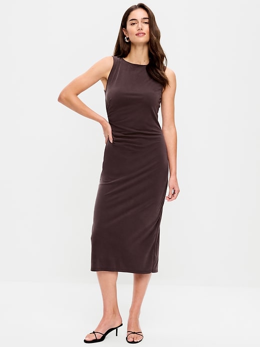 Image number 1 showing, Sleeveless Draped Midi Dress