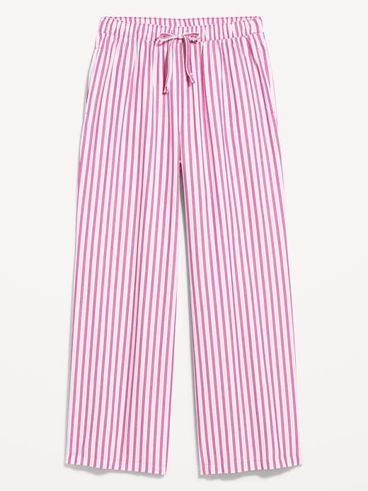 Image number 4 showing, Poplin Wide-Leg Pajama Pants