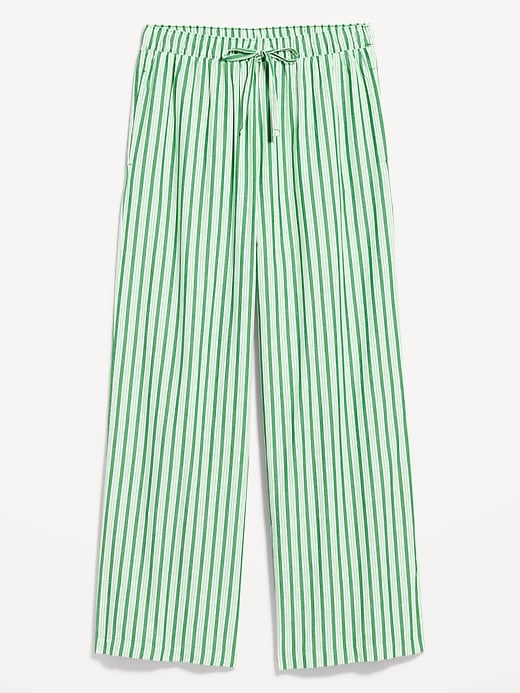 Image number 4 showing, Poplin Wide-Leg Pajama Pants