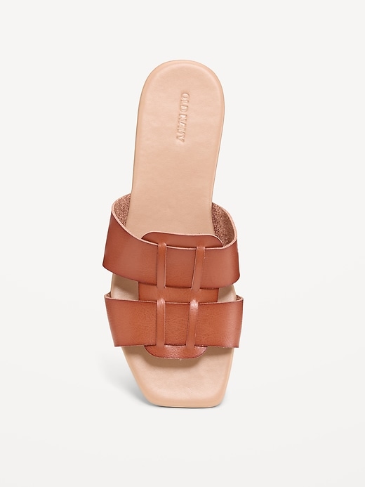 Image number 2 showing, Faux-Leather Slide Sandals
