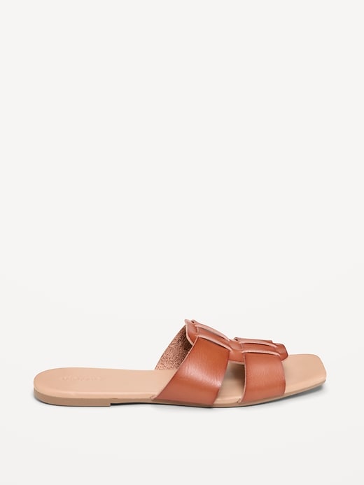 Image number 3 showing, Faux-Leather Slide Sandals