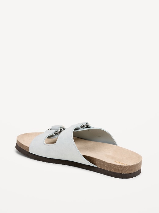 Image number 4 showing, Faux-Suede Double-Strap Slide Sandals for Women