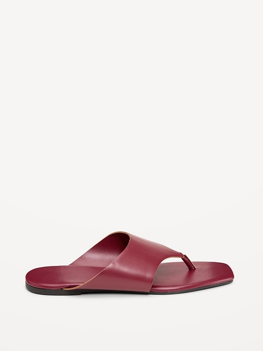 Image number 4 showing, Faux-Leather Wide Thong Sandal for Women