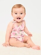 Sleeveless Tie-Strap One-Piece Romper for Baby