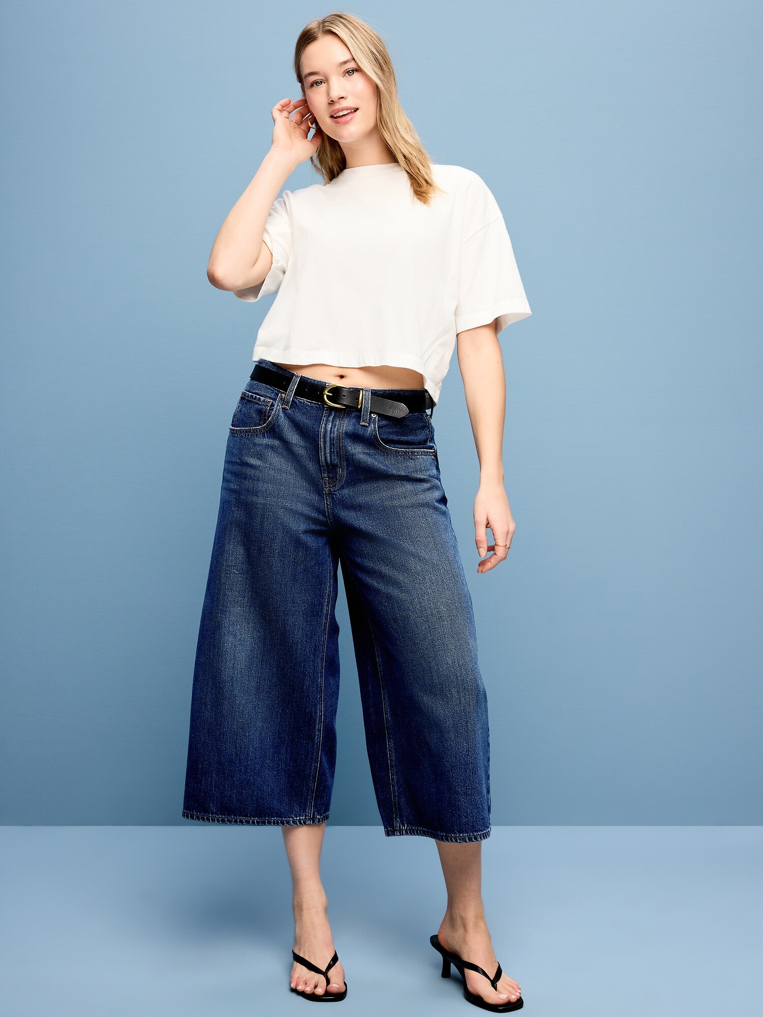Женские брюки Old Navy Mid-Rise Baggy Culottes, цвет: Alannis — фото 5