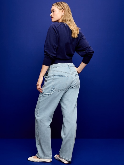 Image number 6 showing, Mid-Rise Utility Slouchy Straight Jeans