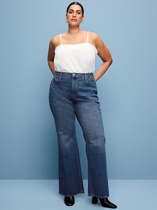 Image number 7 showing, Mid-Rise Loose Boot-Cut Jeans