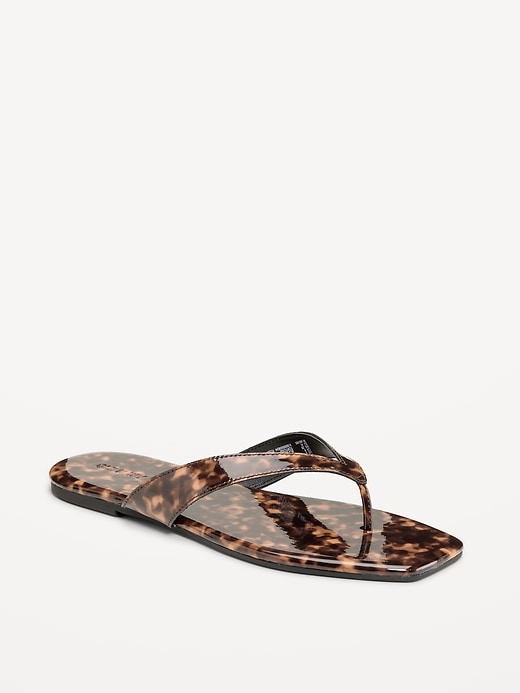 Image number 1 showing, Faux-Leather Flip Flop for Women