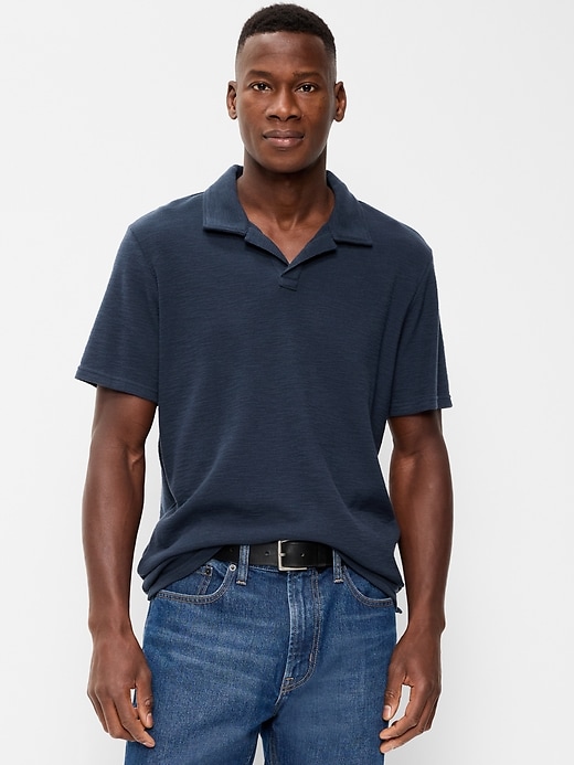 Image number 1 showing, Textured Waffle-Knit Polo