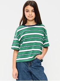 Image number 1 showing, Oversized Short-Sleeve Cropped T-Shirt for Girls