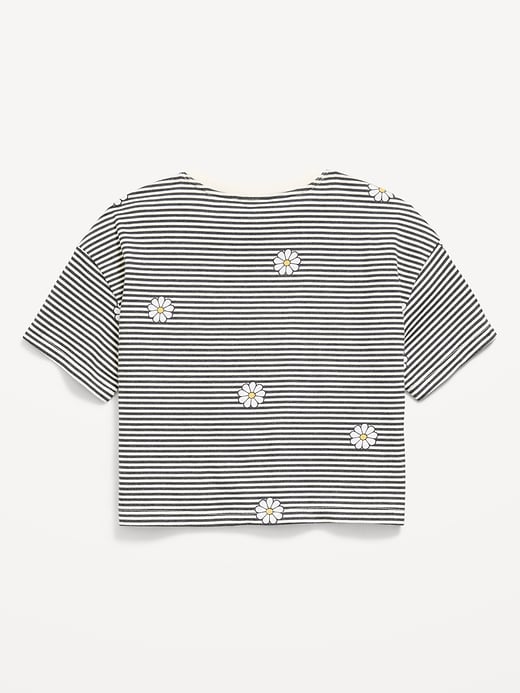 Image number 3 showing, Oversized Short-Sleeve Cropped T-Shirt for Girls