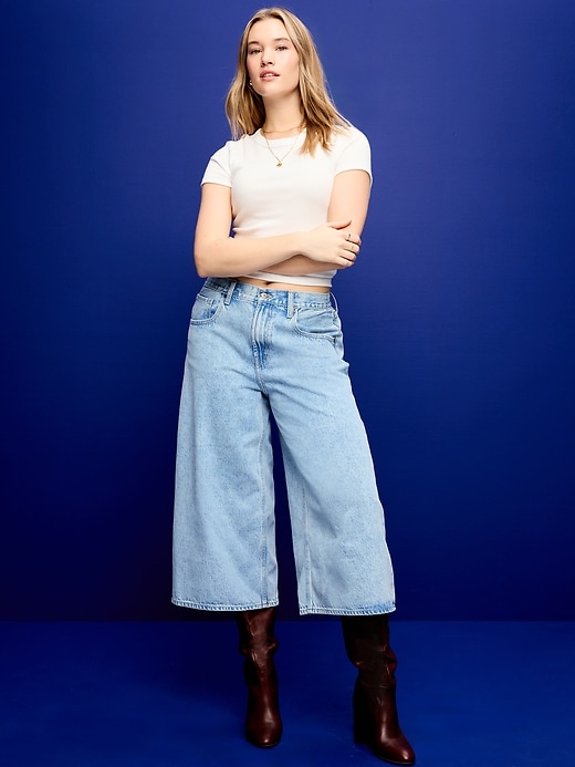 Image number 5 showing, Mid-Rise Baggy Cropped Jeans