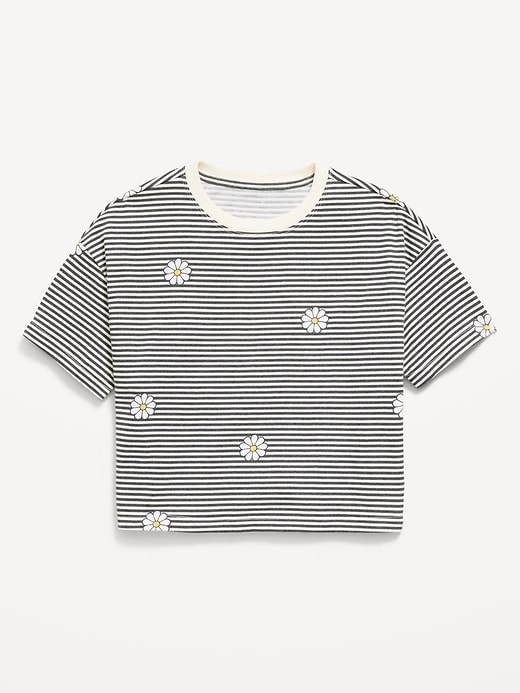 Image number 2 showing, Oversized Short-Sleeve Cropped T-Shirt for Girls