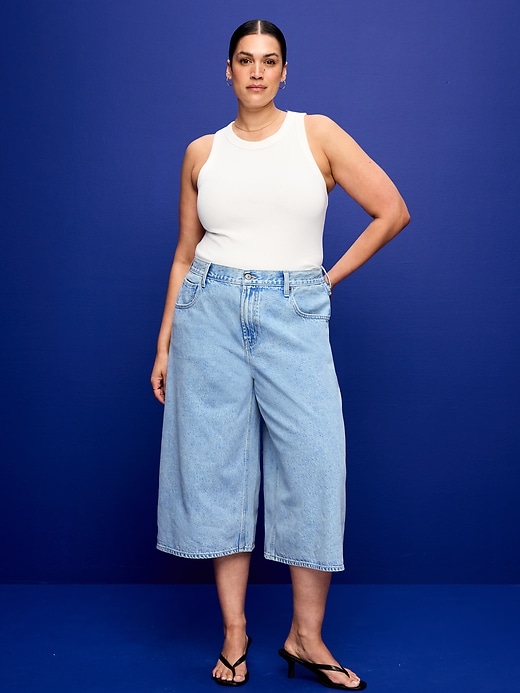 Image number 7 showing, Mid-Rise Baggy Cropped Jeans