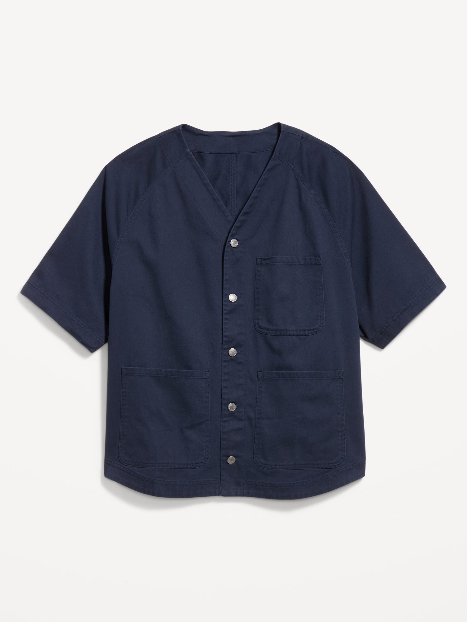 Oversized Short-Sleeve Chore Shirt