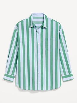 Oversized Button-Down Boyfriend Shirt - image 3