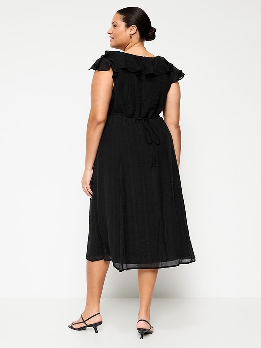 Image number 8 showing, Ruffle-Sleeve Fit & Flare Midi Dress