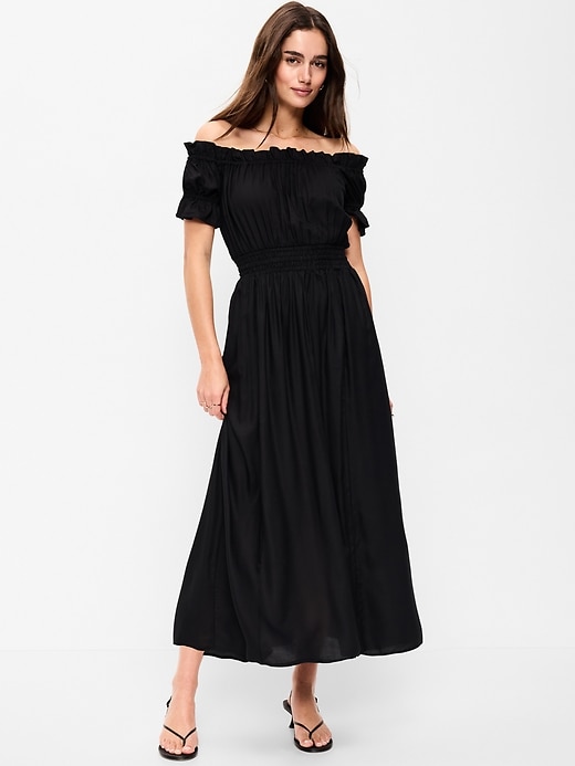 Image number 1 showing, Off-The-Shoulder Boho Maxi Dress