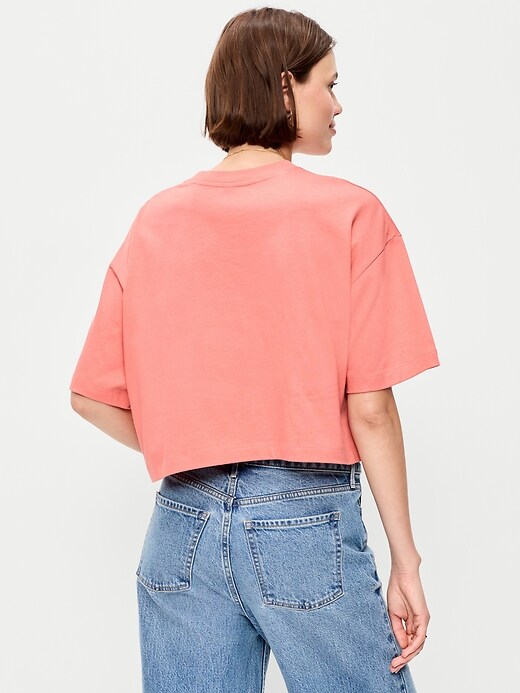 Image number 2 showing, Vintage Crew-Neck Oversized Crop T-Shirt