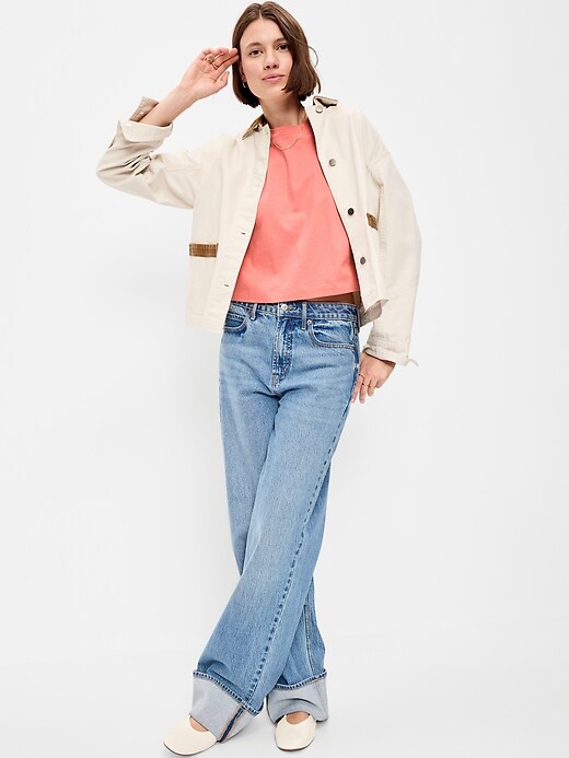 Image number 3 showing, Vintage Crew-Neck Oversized Crop T-Shirt