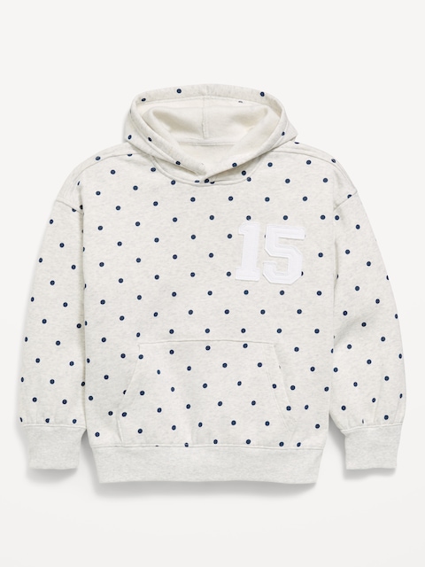 Printed Loose Pullover Hoodie for Girls