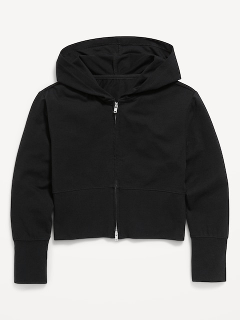 Fitted Cropped 2-Way-Zip Hoodie for Girls