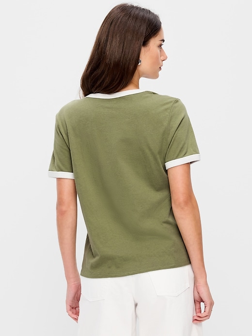 Image number 2 showing, EveryWear Crew-Neck Graphic Ringer T-Shirt