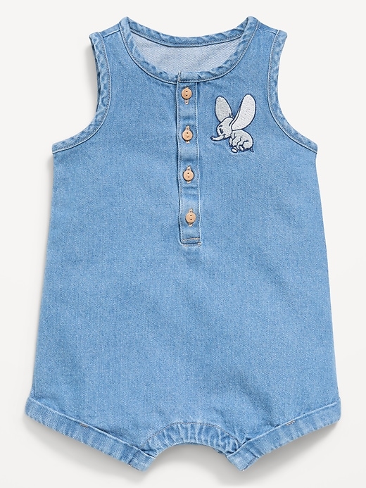 Image number 1 showing, Disney© Dumbo Unisex Sleeveless Henley One-Piece Romper for Baby