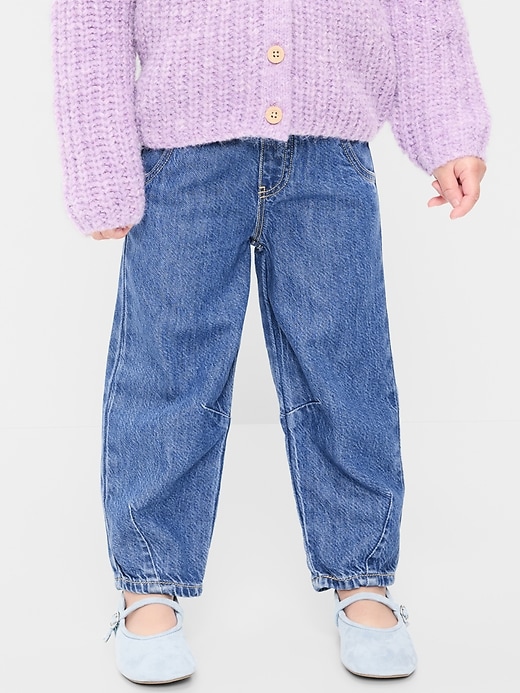 Image number 2 showing, Pull-On Barrel-Leg Jeans for Toddler Girls