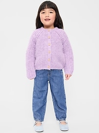 Image number 1 showing, Pull-On Barrel-Leg Jeans for Toddler Girls