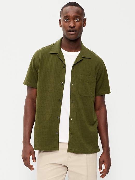 Image number 1 showing, Short-Sleeve Textured Camp Shirt
