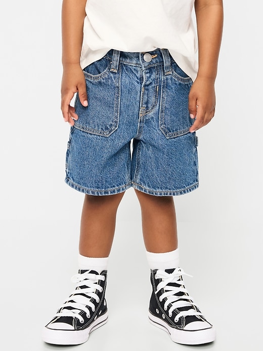 Image number 2 showing, Baggy Carpenter Utility Jean Shorts for Toddler Boys