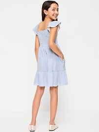 Image number 2 showing, Printed Smocked Fit and Flare Dress for Girls