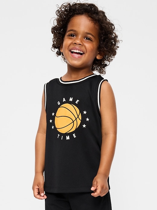 Image number 1 showing, Mesh Graphic Basketball Tank Top for Toddler Boys