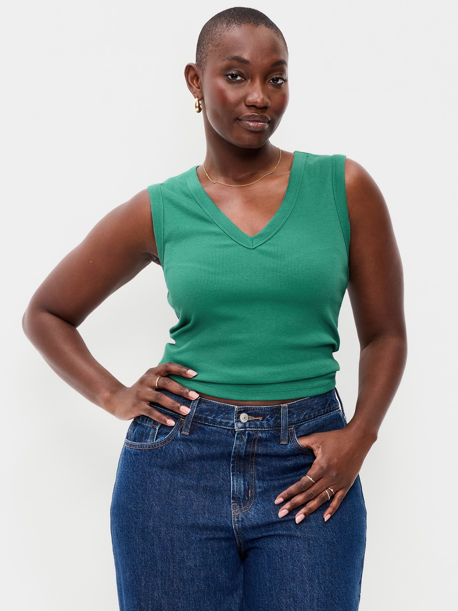 Snug Crop V-Neck Tank Top